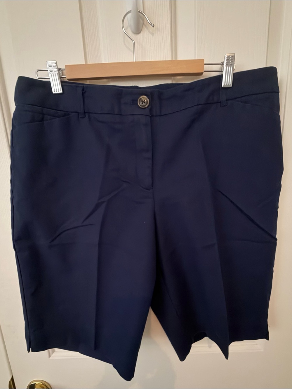 Navy Tailored Knee-Length Shorts